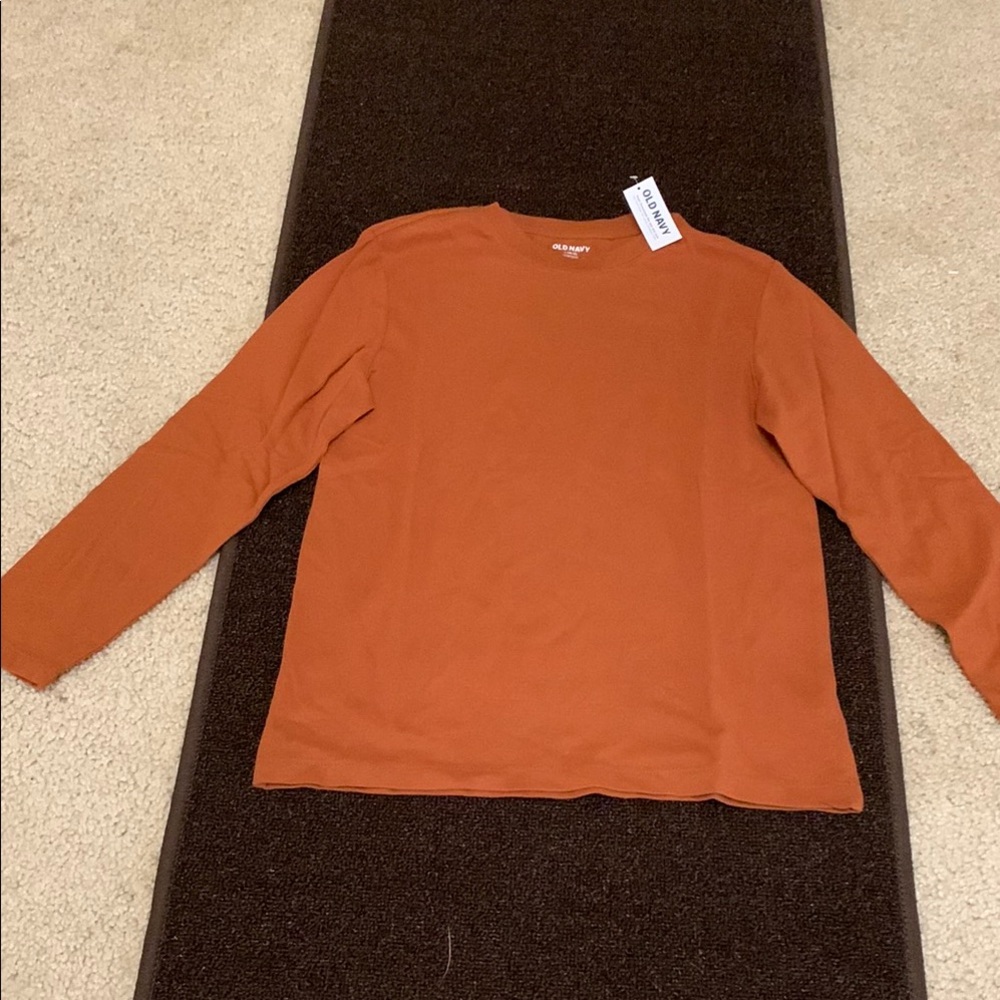 Old Navy Orange Long Sleeve Tee Relaxed Fit